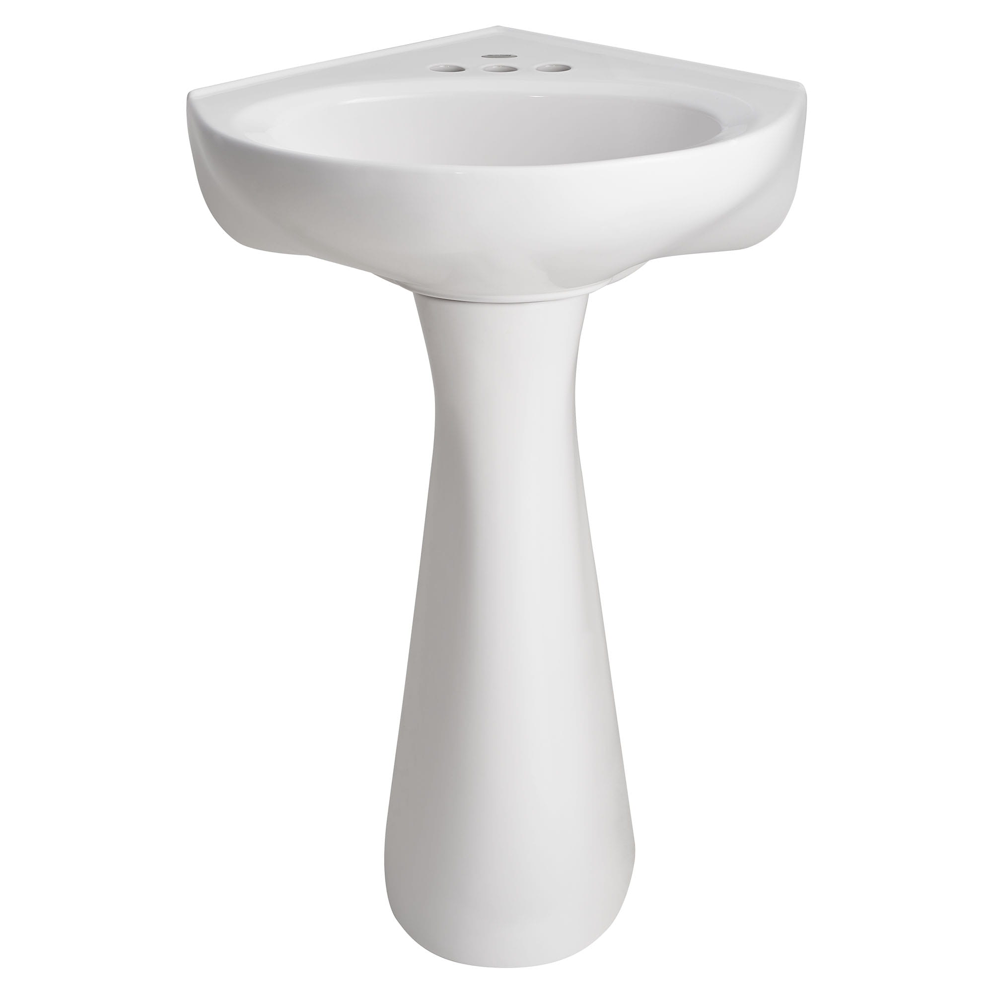 Cornice 4 Inch Centerset Pedestal Sink Top and Leg Combination WHITE